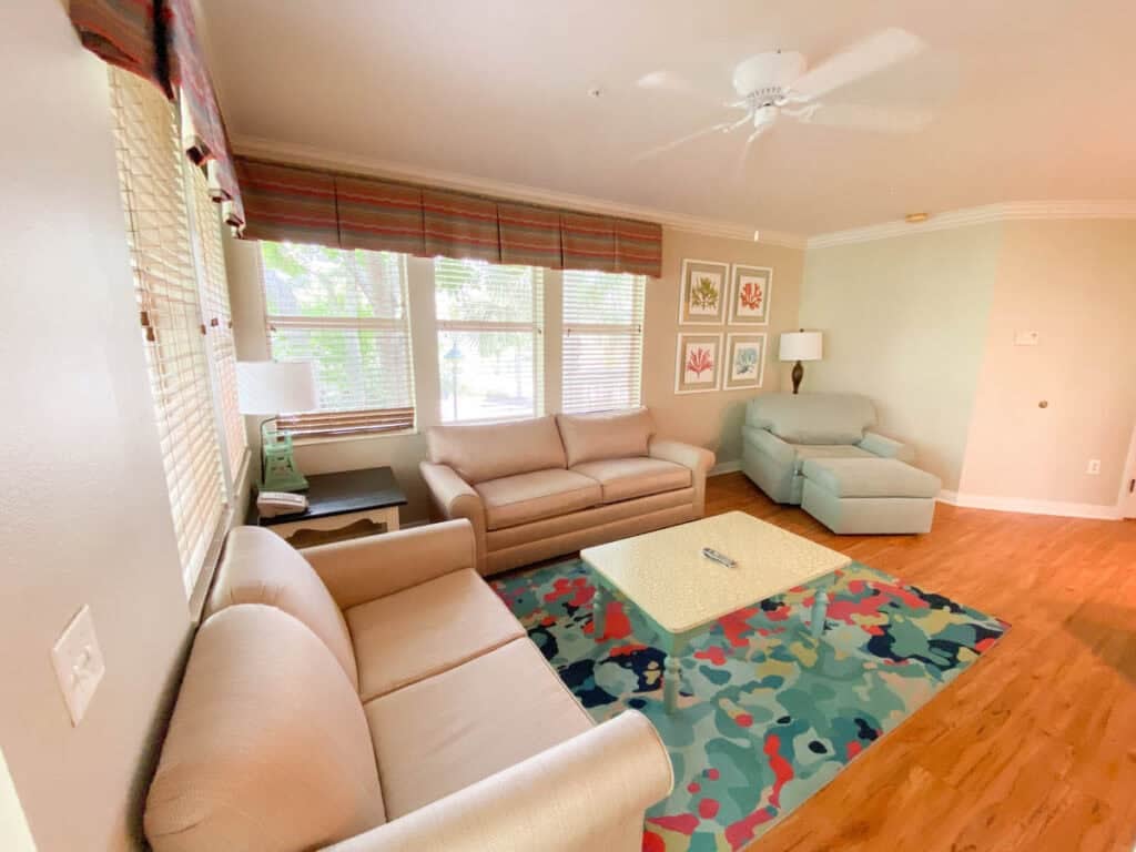 picture of the living room in an Old Key West Villa.