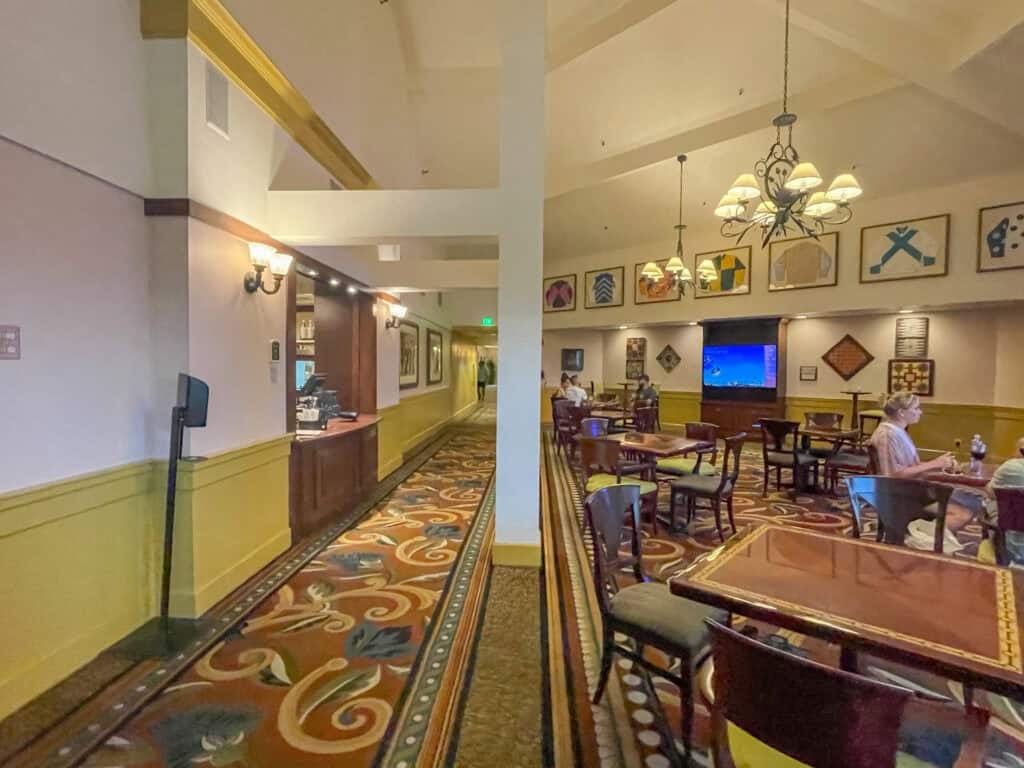 The lounge and bar outside of The Turf Club.