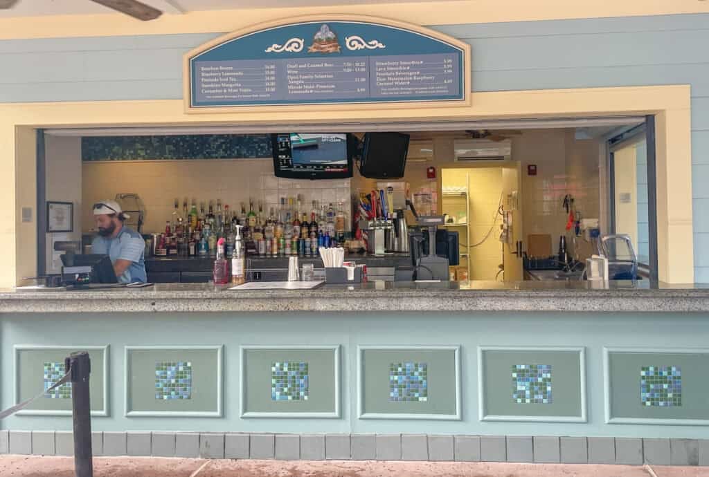 On the Rocks pool bar counter.