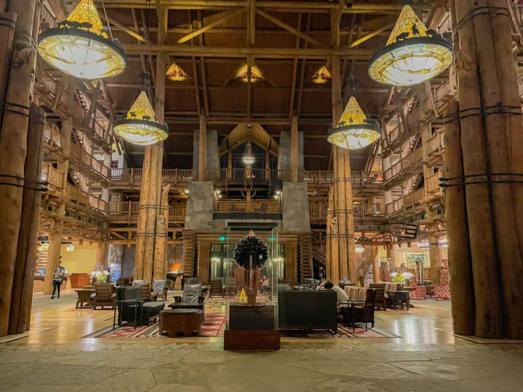 Wilderness Lodge lobby area and main entrance.