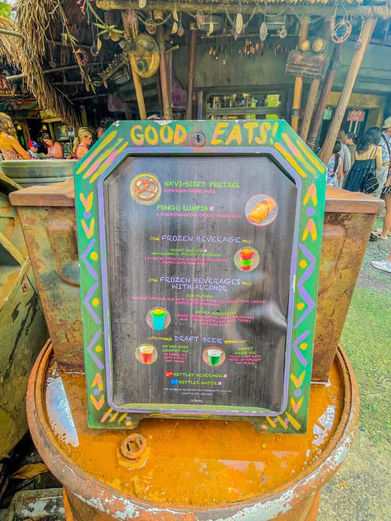 Menu from Pongu Pongu.