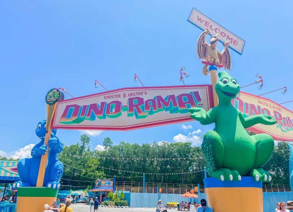Entrance sign for Dino-rama at Dinoland, USA in Animal Kingdom.