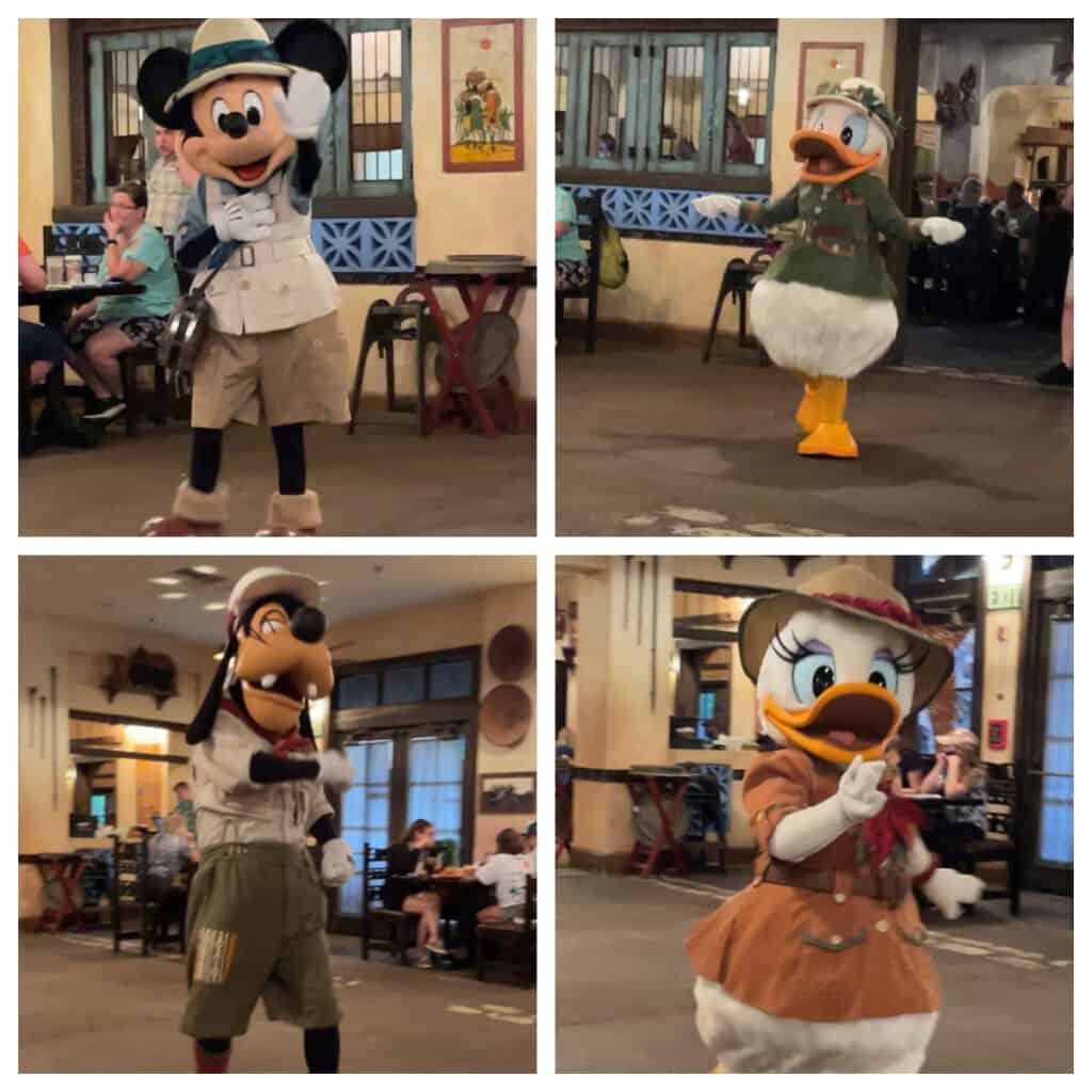 Tusker House character dining collage.