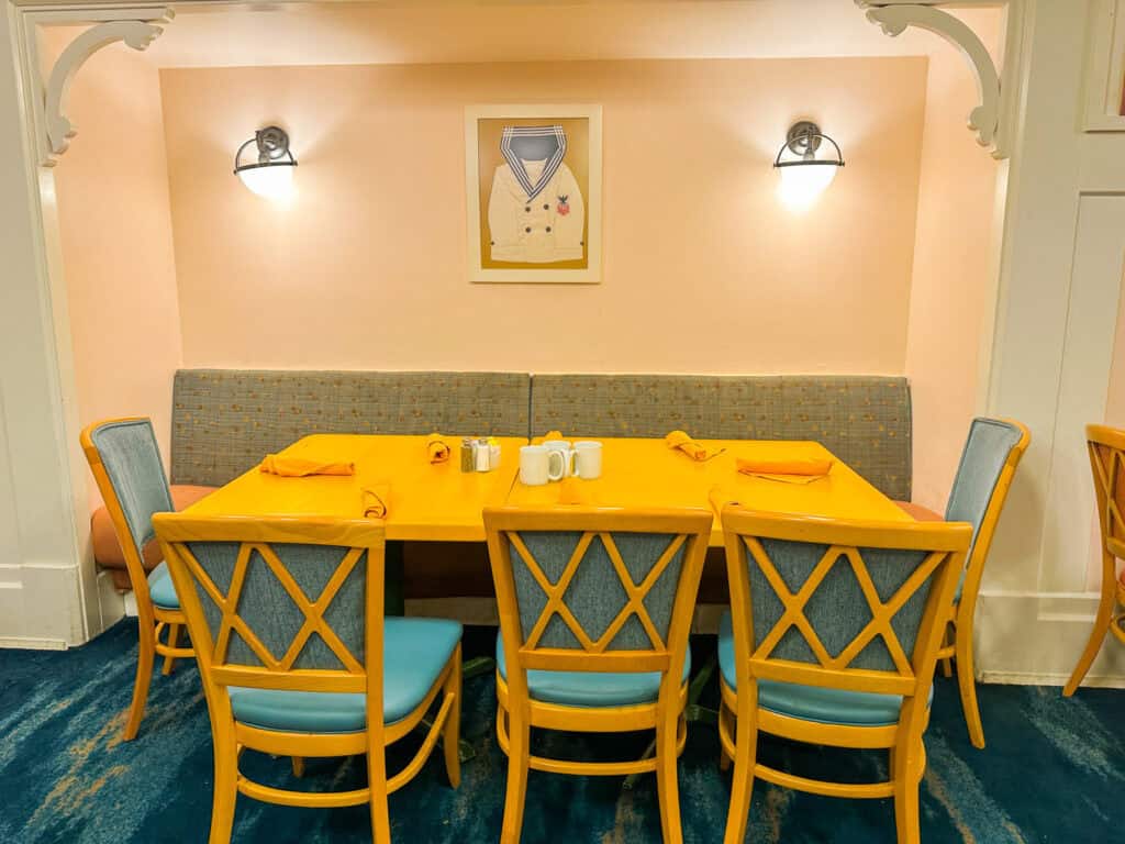 one of the tables at Cape May Cafe.
