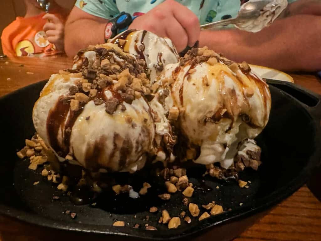 Ooey Gooey Toffee Cake dessert from Liberty Tree Tavern.