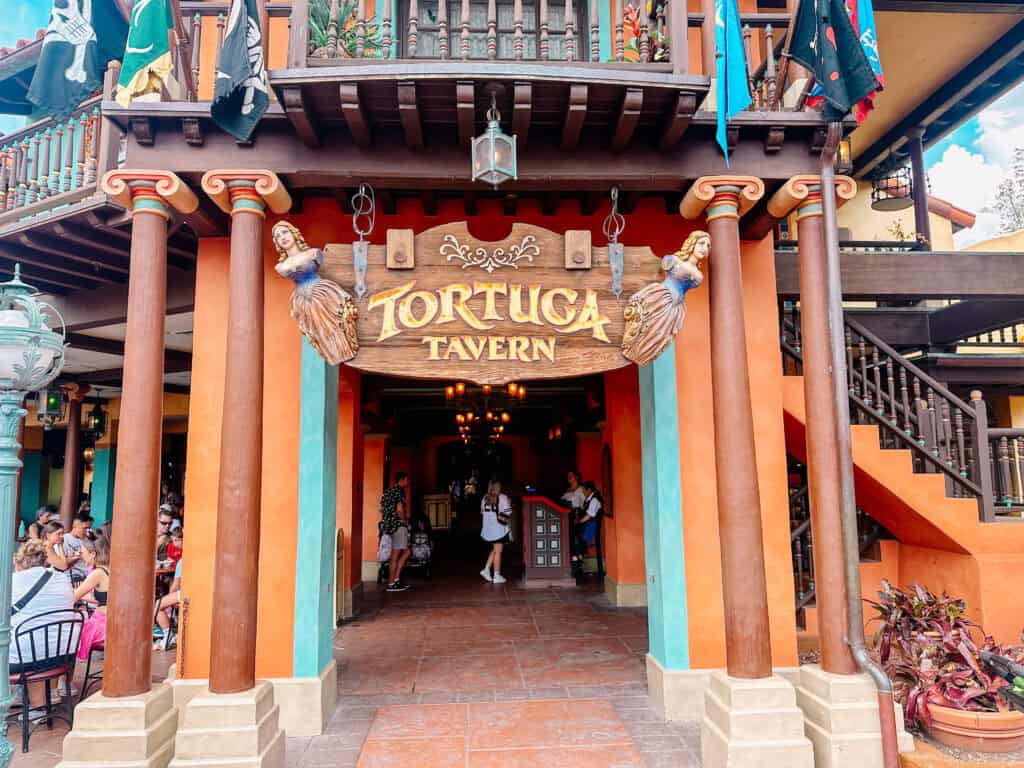 Tortuga Tavern sign and entrance.