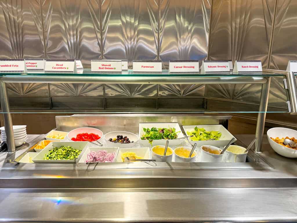 salad area on the Hollywood and Vine Buffet