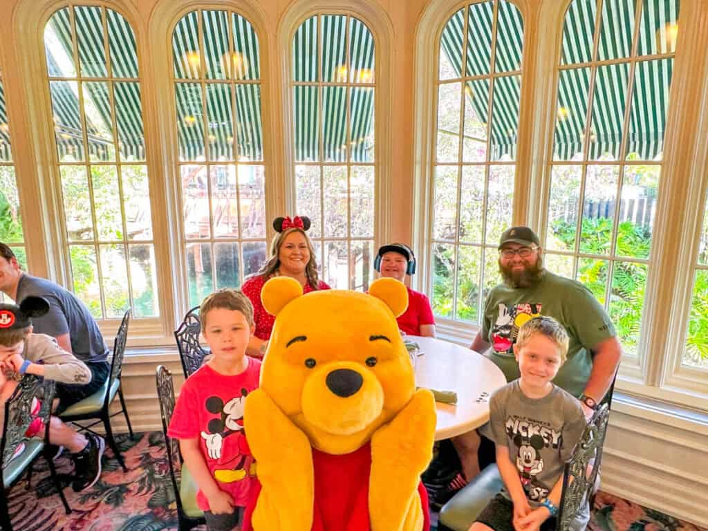 meeting Winnie the Pooh at Crystal Palace.