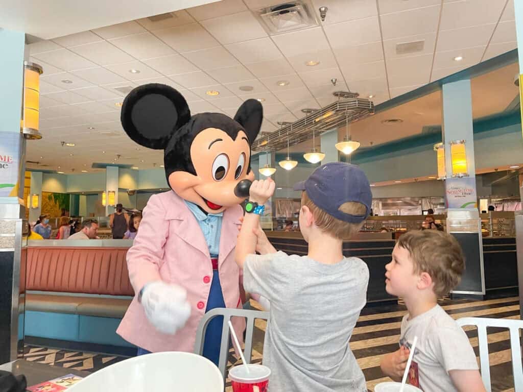 talking with Mickey at Hollywood and Vine.