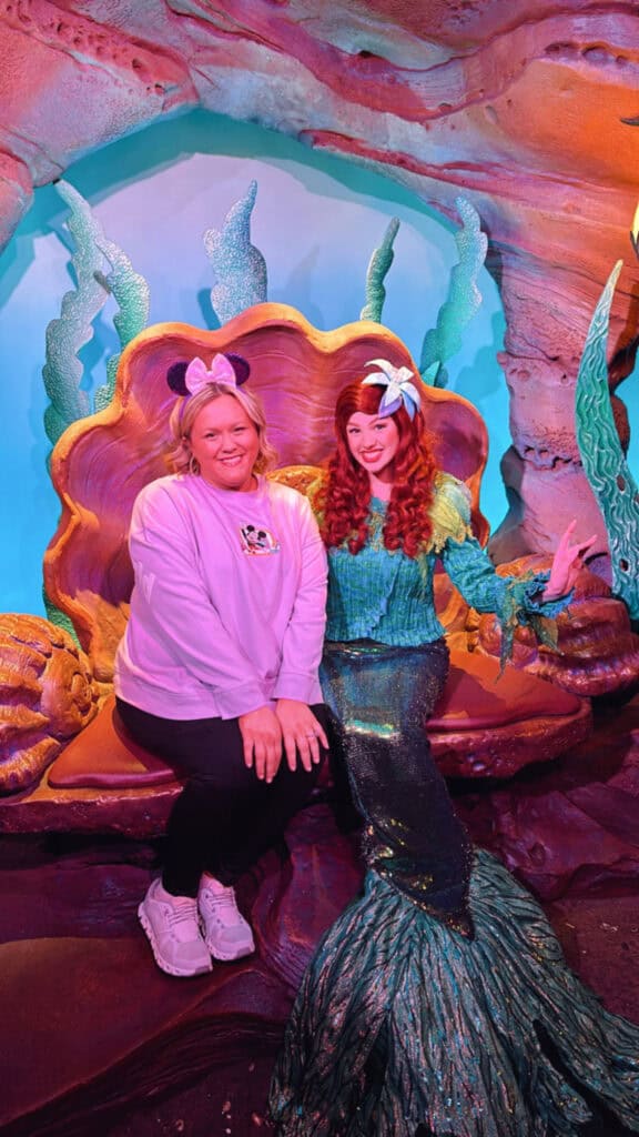 Meeting Ariel at her grotto in Magic Kingdom.