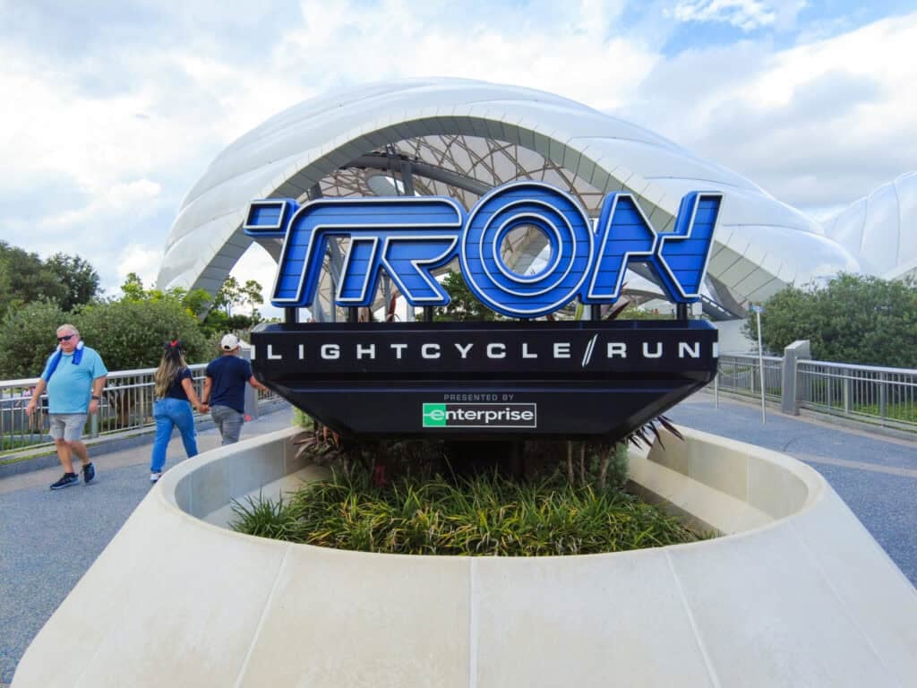 Entrance sign for Tron.