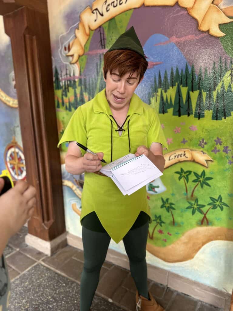 Peter Pan meet and greet at Magic Kingdom.